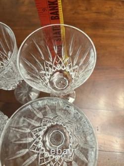 Vintage Waterford Crystal Lismore Tall Water Goblets 8-1/4 Set of 4 Glasses