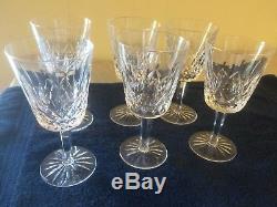 Vintage Waterford Crystal Lismore Water/Wine 7oz Goblets. Set Of 6
