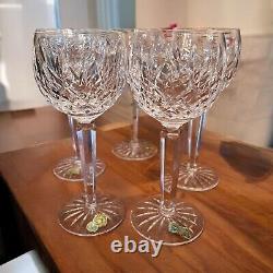 Vintage Waterford Crystal Set Of 5 Lismore Hock Wine Glasses NEW