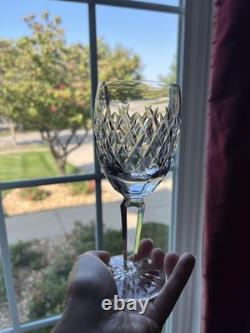 Vintage Waterford Crystal Slane Claret Wine Glasses Set 6 Ireland 6.5H Bar EUC
