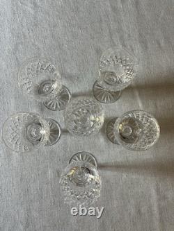 Vintage Waterford Crystal Slane Claret Wine Glasses Set 6 Ireland 6.5H Bar EUC