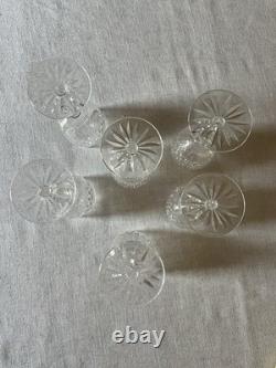Vintage Waterford Crystal Slane Claret Wine Glasses Set 6 Ireland 6.5H Bar EUC