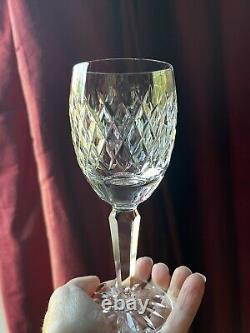 Vintage Waterford Crystal Slane Claret Wine Glasses Set 6 Ireland 6.5 H EUC