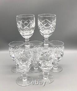 Vintage Waterford Cut Crystal Glass Kerry Older Ball Stem Claret Wine Set 7