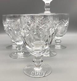 Vintage Waterford Cut Crystal Glass Kerry Older Ball Stem Claret Wine Set 7