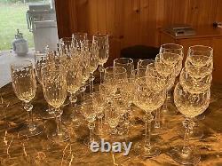 Vintage Waterford Fine Crystal Curraghmore 30 Pieces Stemware Wine Tumblers Etc