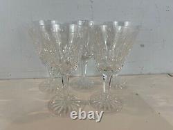Vintage Waterford Lismore Clear Glass Set of 6 Claret Wine Glasses