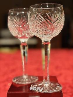 Vintage Waterford Lismore Crystal Balloon Wine Glasses 7 Signed Ex Cond 10pc