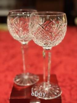 Vintage Waterford Lismore Crystal Balloon Wine Glasses 7 Signed Ex Cond 10pc