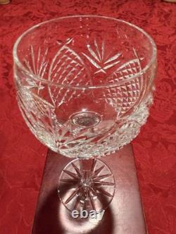 Vintage Waterford Lismore Crystal Balloon Wine Glasses 7 Signed Ex Cond 10pc