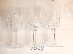 Vintage Waterford Lismore Crystal Claret Wine Glasses Set of 3