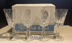 Vintage Waterford Lismore Water Wine 4 Glasses NIB