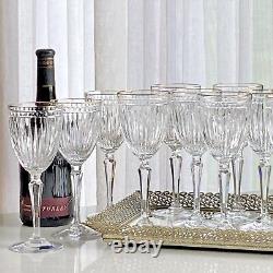Vintage Waterford Marquise Hanover Gold Trim Glasses (circa 1991-2005)-Set of 12