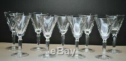 Vintage Waterford Sheila Pattern (set Of 9) White Wine Crystal Glasses