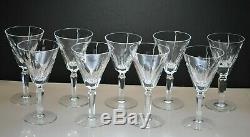 Vintage Waterford Sheila Pattern (set Of 9) White Wine Crystal Glasses