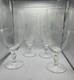 Vintage Wheat Etched Crystal Goblet Clear Stemmed Glass Frosted Etching Set If 4