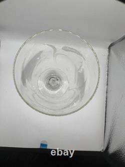 Vintage Wheat Etched Crystal Goblet Clear Stemmed Glass Frosted Etching Set If 4