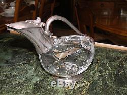Vintage Wine Decanter Silver And Glass