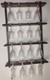Vintage Wine Glass And Champaign Flutes With Wooden Rack Crystal France 24% Lead