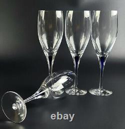 Vintage Wine Glass Intermezzo Blue by ORREFORS Set of 4 9 1/8 Tall