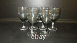 Vintage Wine Glasses Debutante Gray FOSTORIA Tulip shape bowl 1962 6 7 oz EUC
