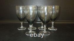 Vintage Wine Glasses Debutante Gray FOSTORIA Tulip shape bowl 1962 6 7 oz EUC