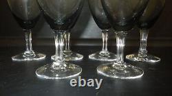 Vintage Wine Glasses Debutante Gray FOSTORIA Tulip shape bowl 1962 6 7 oz EUC