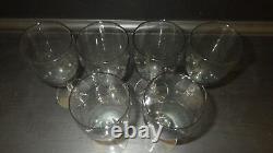 Vintage Wine Glasses Debutante Gray FOSTORIA Tulip shape bowl 1962 6 7 oz EUC