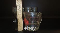 Vintage Wine Glasses Debutante Gray FOSTORIA Tulip shape bowl 1962 6 7 oz EUC