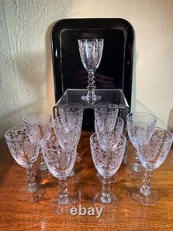 Vintage Wine Glasses, Duncan & Miller, First Love Pattern 1935-1955