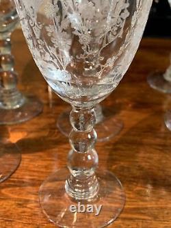 Vintage Wine Glasses, Duncan & Miller, First Love Pattern 1935-1955