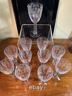 Vintage Wine Glasses, Duncan & Miller, First Love Pattern 1935-1955