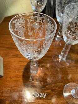 Vintage Wine Glasses, Duncan & Miller, First Love Pattern 1935-1955
