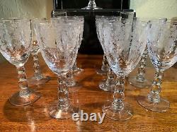 Vintage Wine Glasses, Duncan & Miller, First Love Pattern 1935-1955