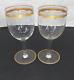 Vintage Wine Glasses Gold Rim Drinkware Set of 2 MCM Roty Gilding 6 7/8