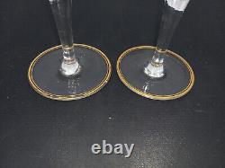 Vintage Wine Glasses Gold Rim Drinkware Set of 2 MCM Roty Gilding 6 7/8