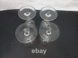 Vintage Wine Glasses Gold Rim Drinkware Set of 4 MCM Roty Gilding 6 7/8