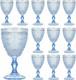 Vintage Wine Glasses Set of 12, 10 oz Glass Goblets Wine Glassware, Romantic