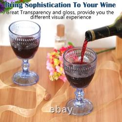 Vintage Wine Glasses Set of 12, 10 oz Glass Goblets Wine Glassware, Romantic