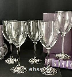Vintage Wine Glasses Silver Plated Grape Decorated Foot 1997 Wine Goblets 5 Pc