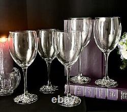 Vintage Wine Glasses Silver Plated Grape Decorated Foot 1997 Wine Goblets 5 Pc