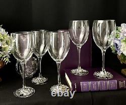 Vintage Wine Glasses Silver Plated Grape Decorated Foot 1997 Wine Goblets 5 Pc