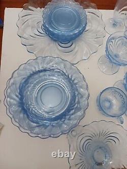 Vintage blue glassware