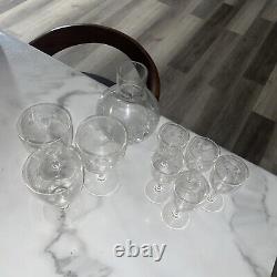 Vintage etched crystal wine glasses