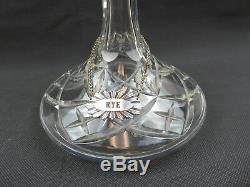 Vintage large cut crystal glass carafe wine liquor decanter Mid Century Art Deco