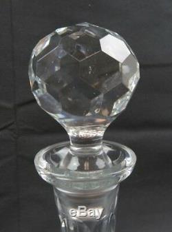 Vintage large cut crystal glass carafe wine liquor decanter Mid Century Art Deco