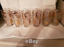 Vintage libby gold leaf glasses, shot glasses tumblers, wine and martini. 28pcs