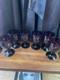 Vintage mcm mid century Carlo Moretti Empoli Glass Set 6 Wine Goblets Amethyst