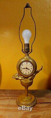 Vintage nude woman in wine glass with Clock Lamp Chapman Chicago