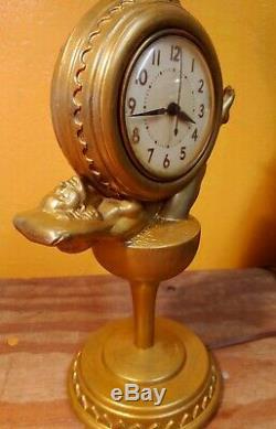Vintage nude woman in wine glass with Clock Lamp Chapman Chicago